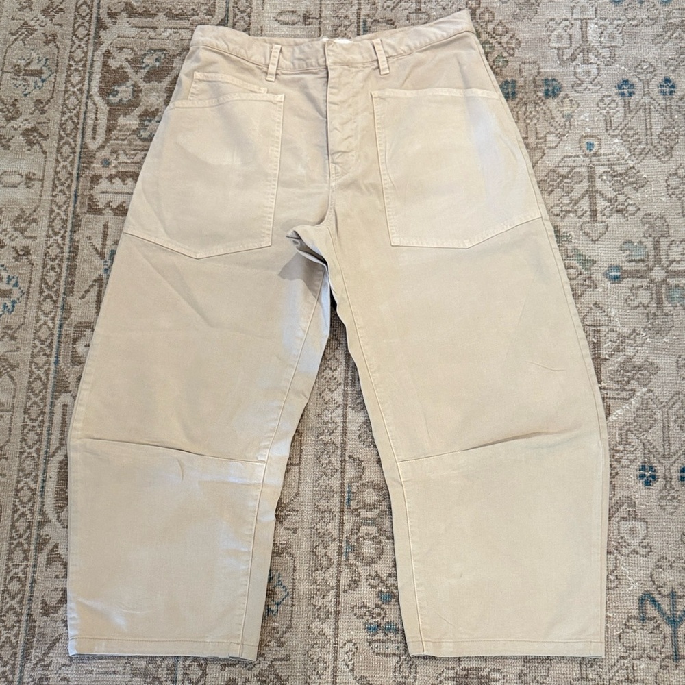 Nili Lotan Cotton Shon Pant in Rock Khaki